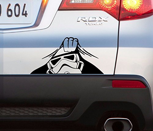 Stormtrooper Peeking Decal Vinyl Sticker Auto Car Truck Wall Laptop | Black | 4" Wide Stormtrooper Peeking Decal Vinyl Sticker Auto Car Truck Wall Laptop | Black | 4" Wide