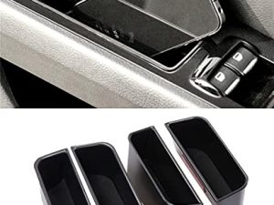 Vesul 4pcs Door Side Storage Box Compatible with Ford Fusion 2013 2014 2015 2016 2017 2018 2019 2020 Armrest Phone Container Door Organizer Handle Pocket ABS Tray Insert Glove Pallet