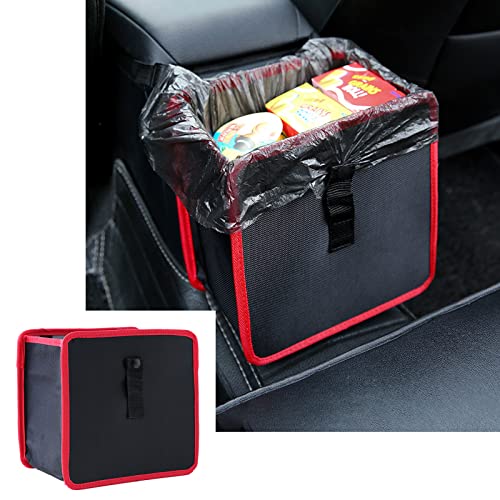 Miytsya 1 PC Hanging Car Trash Bag Can Premium Waterproof Litter Garbage Bag Organizer 22*22*14.5CM Red Miytsya 1 PC Hanging Car Trash Bag Can Premium Waterproof Litter Garbage Bag Organizer 22*22*14.5CM Red