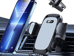 [2022 OVER-THE-TOP StabiIlity] Humixx Phone Mount for Car Vent Clip Universal Grey Car Phone Holder Mount Hands-Free Cell Phone Holder for Car Air Vent Clip for iPhone 13 Samsung Note ＆ All Phones