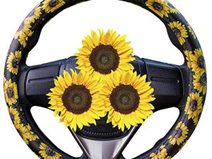 Evankin Sunflower Steering Wheel Cover Cute and Handmade