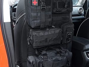 Universal Tactical Vehicle Seat Back Organizer with 5 Detachable Molle Pouch