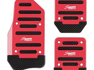 KIFIDAN 3PCS Nonslip Striped Car Pedal Pads Sports Gas Pedal Accessories Aluminum Alloy Pedal Car Replacement Accessories Universal for Car