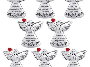 Tallew Guardian Angel Sun Visor Clip Never Drive Faster Fun Car Accessories Stuff for Teens Christian Religious Gift Teens