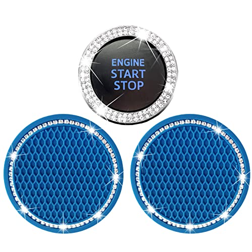 2 Car Cup Holder Coaster and 1 Crystal Rhinestone Car Engine Push Start Stop Decoration Bling Ring 2 Car Cup Holder Coaster and 1 Crystal Rhinestone Car Engine Push Start Stop Decoration Bling Ring