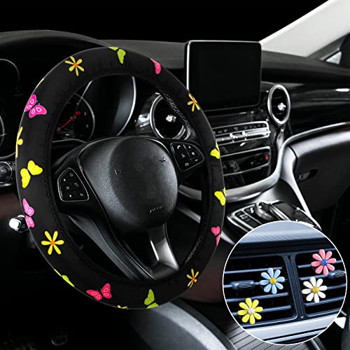 Cute Steering Wheel Cover Flower Steering Wheel Cover Floral Steering Wheel Cover for Girls with 4 Pieces Cute Flowers Car Air Vent Clips for Women Girls Car Decorations (Butterfly Style) Cute Steering Wheel Cover Flower Steering Wheel Cover Floral Steering Wheel Cover for Girls with 4 Pieces Cute Flowers Car Air Vent Clips for Women Girls Car Decorations (Butterfly Style)