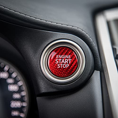 CKE Real Carbon Fiber for Toyota Camry Corolla RAV4 Highlander Avalon C-HR GT86 BRZ Accessories Car Engine Start Stop Button Cover Trim Key Lgnition Key Ring Interior Decoration Sticker - Red CKE Real Carbon Fiber for Toyota Camry Corolla RAV4 Highlander Avalon C-HR GT86 BRZ Accessories Car Engine Start Stop Button Cover Trim Key Lgnition Key Ring Interior Decoration Sticker - Red