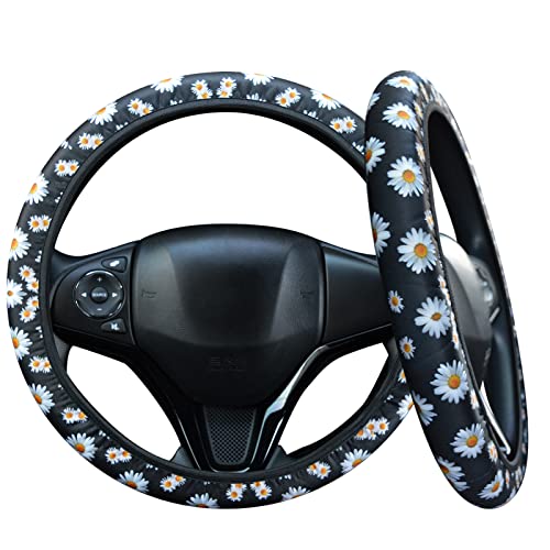 Daisy Car Steering Wheel Cover Floral Steering Wheel Covers for Girls Car Steering Wheel Accessories Universal Fit 15 Inch Auto Wheel Cover Daisy Car Steering Wheel Cover Floral Steering Wheel Covers for Girls Car Steering Wheel Accessories Universal Fit 15 Inch Auto Wheel Cover