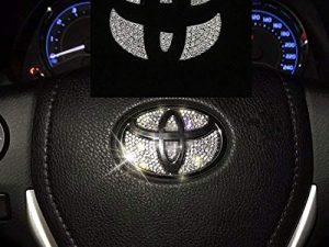 SummerPlus Bling Bling Car Steering Wheel Decorative Diamond Sticker Compatible with Toyota MARKX，Camry，Highlander，Corolla，RAV4 (Compatible with Toyota)