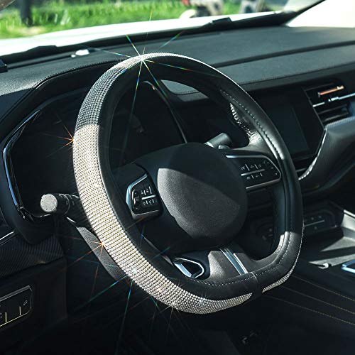 ChuLian D Sharp Diamond Leather Steering Wheel Cover with Bling Bling Crystal Rhinestones ChuLian D Sharp Diamond Leather Steering Wheel Cover with Bling Bling Crystal Rhinestones