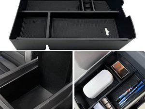 JOJOMARK for VW Atlas and Cross Sport Accessories Center Console Organizer 2018 2019 2020 2021 2022 2023 Insert ABS Armrest Box Secondary Storage