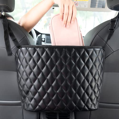 Maylai Purse Holder for Car Durable Pu Leather Car Net Pocket Car Seat Storage Net Handbag Driver Storage Netting Pouch Seat Back Net Bag Backseat Pet Kids Barrier (Black) Maylai Purse Holder for Car Durable Pu Leather Car Net Pocket Car Seat Storage Net Handbag Driver Storage Netting Pouch Seat Back Net Bag Backseat Pet Kids Barrier (Black)