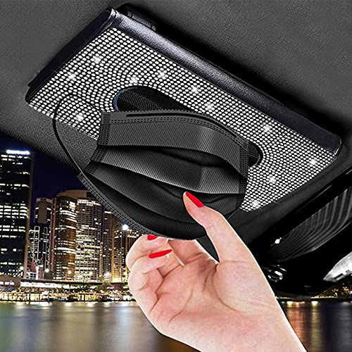 FUNOJOY Bling Car Visor Tissue Holder | Tissue Box Holder for Car | Bling Mask Holder for Car | Sparkling Car Sun Visor Napkin Holder | Bling Car Accessories for Women (White) FUNOJOY Bling Car Visor Tissue Holder | Tissue Box Holder for Car | Bling Mask Holder for Car | Sparkling Car Sun Visor Napkin Holder | Bling Car Accessories for Women (White)