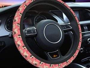 Delerain Cartoon Pugs Puppies Steering Wheel Covers