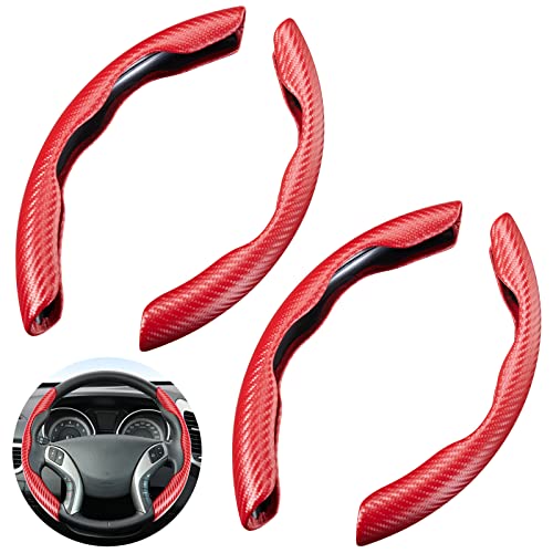 2 Sets Steering Wheel Cover Car Carbon Fiber Steering Wheel Cover for Women and Men Safe and Non Slip Car Accessory 2 Sets Steering Wheel Cover Car Carbon Fiber Steering Wheel Cover for Women and Men Safe and Non Slip Car Accessory