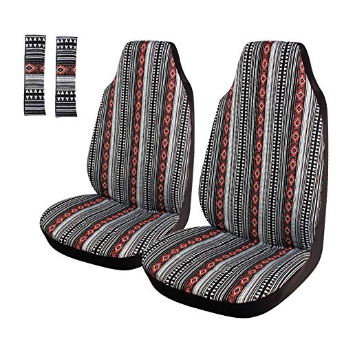 Copap Black Stripe Front Seat Cover Colorful Baja Blanket Bucket Seat Cover 4pcs Universal Saddle Blanket with Seat-Belt Pad Protectors for Car Copap Black Stripe Front Seat Cover Colorful Baja Blanket Bucket Seat Cover 4pcs Universal Saddle Blanket with Seat-Belt Pad Protectors for Car