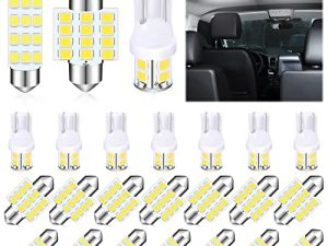 24 Pieces Dome Light LED Car Bulb Kit Set T10 31 mm 42 mm Festoon Bulbs LED Interior Replacement Bulbs for Car Map Door Courtesy(White)