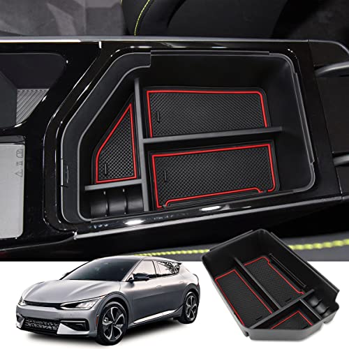 MARCHFA Center Console Organizer Tray Compatible for 2022 2023 Kia EV6 Accessories Armrest Box Tray Organizer Insert Secondary Storage Box for EV6 2022 2023 (Red) MARCHFA Center Console Organizer Tray Compatible for 2022 2023 Kia EV6 Accessories Armrest Box Tray Organizer Insert Secondary Storage Box for EV6 2022 2023 (Red)