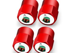Aanlun for Star War Valve stem caps Car tire Valve caps 4PCS Boba Fett Car Tire caps fit Star War Car Accessories (Fit Boba Fett Red)
