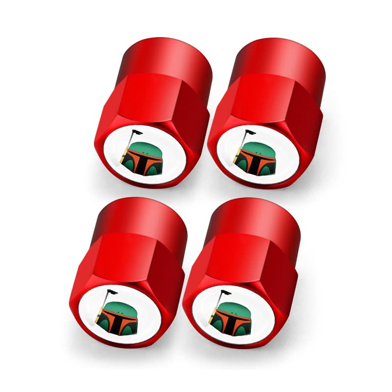 Aanlun for Star War Valve stem caps Car tire Valve caps 4PCS Boba Fett Car Tire caps fit Star War Car Accessories (Fit Boba Fett Red) Aanlun for Star War Valve stem caps Car tire Valve caps 4PCS Boba Fett Car Tire caps fit Star War Car Accessories (Fit Boba Fett Red)