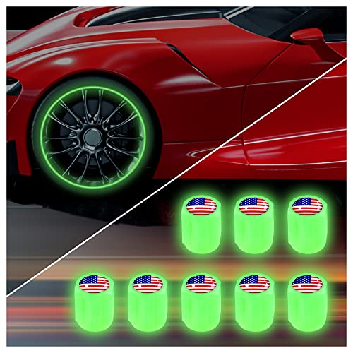 American Flag Night Glow Luminous Wheels Cap Tire Valve Stem for Car American Flag Night Glow Luminous Wheels Cap Tire Valve Stem for Car