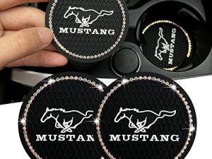 Boltry 2PCS Bling Car Cup Coaster for Mustang