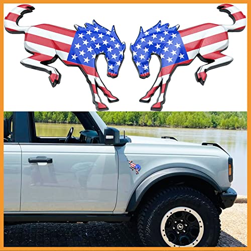 Decals Emblems for Ford Bronco 2021 2022 - ANMOSVO Fender Side Bronco Truck Letter Horse Emblems Sticker for Ford Bronco Accessories - USA Flag (2pcs) Decals Emblems for Ford Bronco 2021 2022 - ANMOSVO Fender Side Bronco Truck Letter Horse Emblems Sticker for Ford Bronco Accessories - USA Flag (2pcs)