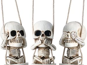 Goth Christmas Skull Car Decor Accessories for Rear View Mirror Hanging Ornament