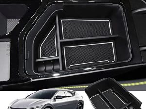 MARCHFA Center Console Organizer Tray Compatible for 2022 2023 Kia EV6 Accessories Armrest Box Tray Organizer Insert Secondary Storage Box for EV6 2022 2023 (White)