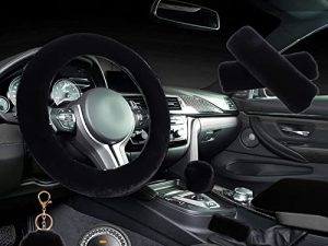 ZYNQACC 1 Set 8 Pieces Fluffy Steering Wheel Cover Set