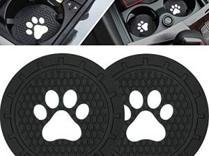 BukNikis Car Cup Holder Coasters-Car Interior Accessories 2.75 inch Silicone Anti Slip Cute Dog Paw Car Coaster -Universal (Pack of 2)