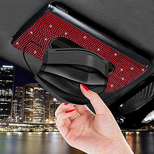 FUNOJOY Bling Car Visor Tissue Holder | Tissue Box Holder for Car | Bling Mask Holder for Car | Sparkling Car Sun Visor Napkin Holder | Bling Car Accessories for Women (Red) FUNOJOY Bling Car Visor Tissue Holder | Tissue Box Holder for Car | Bling Mask Holder for Car | Sparkling Car Sun Visor Napkin Holder | Bling Car Accessories for Women (Red)