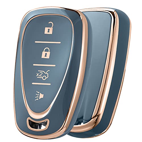 ELOHEI for Chevy Key Fob Cover Case Shell Cover TPU Protector Holder for Chevrolet 2020 2019 2018 2017 2016 Chevy Malibu Camaro Cruze Traverse Spark Equinox Sonic Volt Bolt(Fits 4 Buttons) ELOHEI for Chevy Key Fob Cover Case Shell Cover TPU Protector Holder for Chevrolet 2020 2019 2018 2017 2016 Chevy Malibu Camaro Cruze Traverse Spark Equinox Sonic Volt Bolt(Fits 4 Buttons)