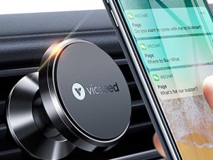 VICSEED Dainty Magnetic Phone Holder for Car Strong Power Magnetic Phone Car Mount Cast-Iron Phone Magnet for Car Air Vent Phone Mount 360° Rotation Fit for All Cell Phones