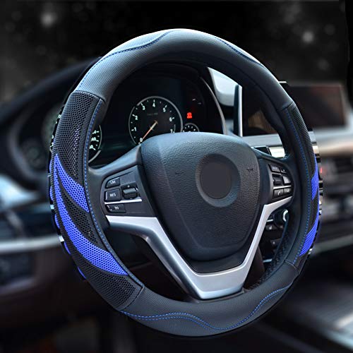 Alusbell Microfiber Leather Steering Wheel Cover Breathable Auto Car Steering Wheel Cover for Men and Women Universal 15 Inches (Blue) Alusbell Microfiber Leather Steering Wheel Cover Breathable Auto Car Steering Wheel Cover for Men and Women Universal 15 Inches (Blue)