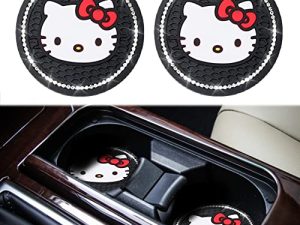 GDBESU 2PCS Cup Holder Insert Coaster Hello Kitty