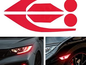 TOMALL 3 Pair Vinyl Smoke Tint Fog Light Headlight Side Marker Light Film for Honda Civic 2016-2021 Fender Turn Signal Light Stickers Self Adhesive Decals Car Vinyl Smoke Stickers Decoration (Red)
