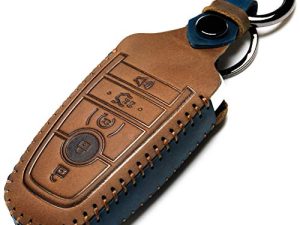 LYGKMU Ford Dedicated Cover Key Fob Case Suit for Keyless Remote Control(A-Brown)
