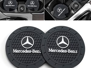 AOKADUTE Car Cup Holder Coaster Compatible with Mercedes-Benz A-Class C-Class CLA CLS AMG GLC GLE GLS Recessed Silicone Non-Slip Fashion Car Interior Accessories Crystal Drink Coaster 2.76in 2PC