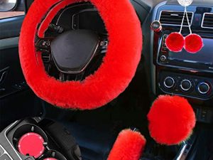 ZXGHIJJ Fluffy Car Accessories Set