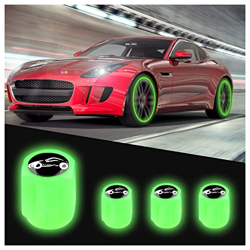 Junecarp 4Pcs Luminous Sports car Tire Air Valves Stem Caps Junecarp 4Pcs Luminous Sports car Tire Air Valves Stem Caps