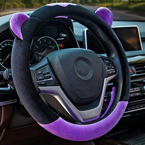 ChuLian Cute Winter Warm Plush Auto Car Steering Wheel Cover for Women Girls ChuLian Cute Winter Warm Plush Auto Car Steering Wheel Cover for Women Girls