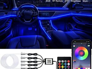 Jushope Interior Car LED Strip Lights with Wireless APP and Remote Control