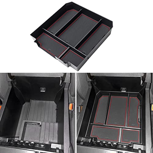JDMCAR Center Console Organizer Compatible with 2022 2023 Toyota Tundra Accessories Armrest Secondary Storage Box ABS Material with Non-Slip Mats (Red Trim) JDMCAR Center Console Organizer Compatible with 2022 2023 Toyota Tundra Accessories Armrest Secondary Storage Box ABS Material with Non-Slip Mats (Red Trim)