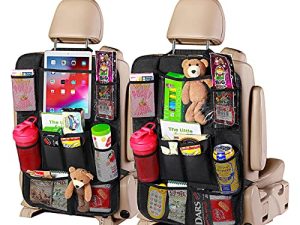 JUSTTOP Black Car Backseat Organizer with Touch Screen Tablet Holder
