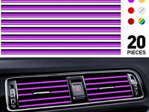 PYHLVCLF 20 Pieces Universal Car Air Conditioner Vent Trim Decoration Strip Accessories