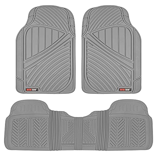 Motor Trend FlexTough Performance All Weather Rubber Car Floor Mats - 3 Piece Floor Mats Automotive Liners for Cars Truck SUV Motor Trend FlexTough Performance All Weather Rubber Car Floor Mats - 3 Piece Floor Mats Automotive Liners for Cars Truck SUV