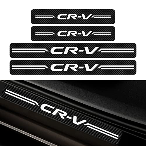 Car Door Sill Protectors for Honda CRV,4 Pcs 2006-2022 CR-V Reflective Carbon Fiber Vinyl Threshold Sticker Decorative Car White Car Door Sill Protectors for Honda CRV,4 Pcs 2006-2022 CR-V Reflective Carbon Fiber Vinyl Threshold Sticker Decorative Car White