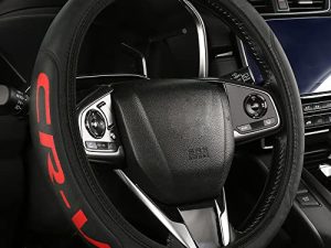 TINSATINEI Elastic Car Letters Steering Wheel Cover Compatible with Honda CRV CR-V Steering Wheel Cover for Men Women Car Accessories Red