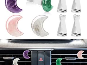 Moon Crystals Car Vent Clip Car Freshener Clip Car Accessories Car Accessories For Women Car Fresheners For Women Quartz Crystals Car Air Fresheners Vent Clips (Moon Style)